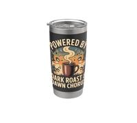Powered by Dark Roast & Dawn Chorus uccelli caffè Bicchiere termico in acciaio inox doppia parete