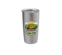 Powered By Gardening and Sunshine Funny Bicchiere termico in acciaio inox doppia parete