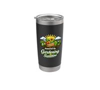 Powered By Gardening and Sunshine Funny Bicchiere termico in acciaio inox doppia parete