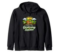 Powered By Gardening And Sunshine Funny Felpa con Cappuccio