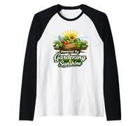 Powered By Gardening And Sunshine Funny Maglia con Maniche Raglan