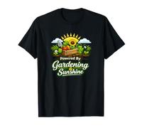 Powered By Gardening And Sunshine Funny Maglietta
