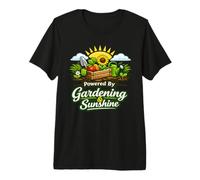 Powered By Gardening And Sunshine Funny Maglietta Premium