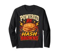 Powered By Hash Browns Funny Hash Browns Saying Humor Joke Maglia a Manica