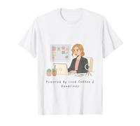 Powered By Iced Coffee & Deadlines - Female Entrepreneur Maglietta