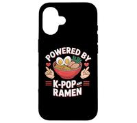 Powered by K-pop and Ramen Kpop Merch Japanese noodle Custodia per iPhone 16