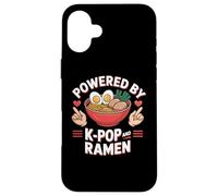 Powered by K-pop and Ramen Kpop Merch Japanese noodle Custodia per iPhone 16 Plus