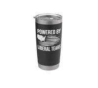 Powered By Liberal Tears Flag Anti Liberal Make Liberals Cry Bicchiere termico in acciaio inox doppia parete