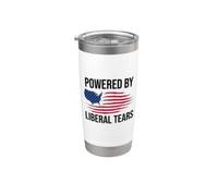 Powered By Liberal Tears Flag Anti Liberal Make Liberals Cry Bicchiere termico in acciaio inox doppia parete