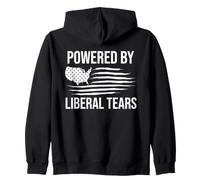 Powered By Liberal Tears Flag Anti Liberal Make Liberals Cry Felpa con Cappuccio