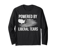 Powered By Liberal Tears Flag Anti Liberal Make Liberals Cry Maglia a Manica