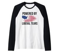 Powered By Liberal Tears Flag Anti Liberal Make Liberals Cry Maglia con Maniche Raglan