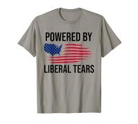 Powered By Liberal Tears Flag Anti Liberal Make Liberals Cry Maglietta