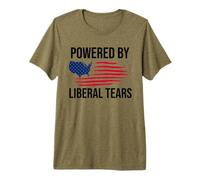 Powered By Liberal Tears Flag Anti Liberal Make Liberals Cry Maglietta Premium