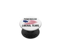 Powered By Liberal Tears Flag Anti Liberal Make Liberals Cry PopSockets PopGrip Adesivo