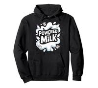 Powered By Milk Divertente Mucca Tema Felpa con Cappuccio