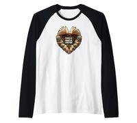 Powered by Pages & Quietude Book Lover Reading Heart Maglia con Maniche Raglan