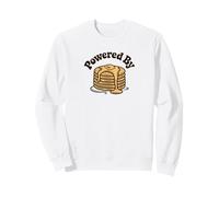 Powered by Pancakes Breakfast Energy Funny Design Tee Pop!! Felpa