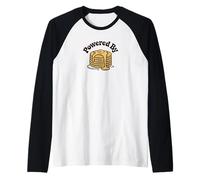 Powered by Pancakes Breakfast Energy Funny Design Tee Pop!! Maglia con Maniche Raglan