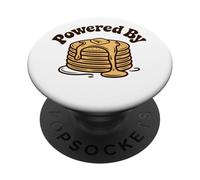 Powered by Pancakes Breakfast Energy Funny Design Tee Pop!! PopSockets PopGrip Adesivo