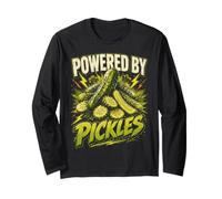 Powered By Pickles Funny Pickle Saying Humor Joke Gag Maglia a Manica