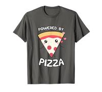 Powered By Pizza, Kawaii Carino Pizza Slice Otaku Top Maglietta