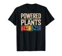 Powered by Plants Sustainable Lifestyle Fun Rainbow Maglietta