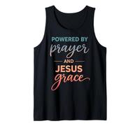 Powered by Prayer And Jesus Grace Christian Citazione Canotta