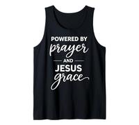 Powered by Prayer And Jesus Grace Christian Citazione Canotta