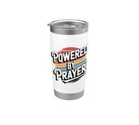 Powered By Prayer Bicchiere termico in acciaio inox doppia parete