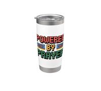Powered By Prayer Bicchiere termico in acciaio inox doppia parete