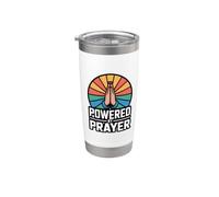 Powered By Prayer Bicchiere termico in acciaio inox doppia parete