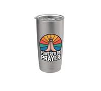 Powered By Prayer Bicchiere termico in acciaio inox doppia parete