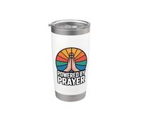 Powered By Prayer Bicchiere termico in acciaio inox doppia parete