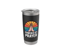 Powered By Prayer Bicchiere termico in acciaio inox doppia parete