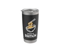 Powered By Ramen divertente ciotola di tagliatelle giapponese zuppa di noodle Bicchiere termico in acciaio inox doppia parete