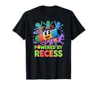 Powered by Recess Funny Playground Cartoon Ritorno a Scuola Maglietta