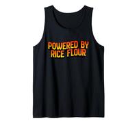Powered BY Rice Flour Funny Celiac Abbigliamento umoristico Senza Glutine Canotta