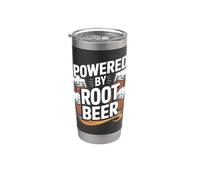 Powered By Root Beer Tazze rinfrescanti Bicchiere termico in acciaio inox doppia parete