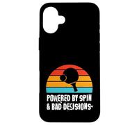 Powered By Spin & Bad Decisions Funny Retro Table Tennis Custodia per iPhone 16 Plus