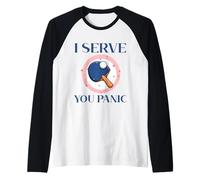 Powered By Spin & Bad Decisions Funny Retro Table Tennis Maglia con Maniche Raglan