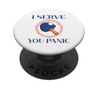 Powered By Spin & Bad Decisions Funny Retro Table Tennis PopSockets PopGrip Adesivo