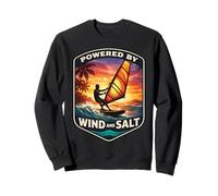 Powered By Wind And Salt Windfurfer Windsurf Amante Scherzo Felpa