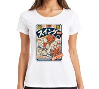 Powered Fish Discovering New Delights Japan - Maglietta da donna, bianco, L