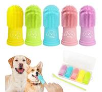 powerfeng Spazzolino da denti per cani per animali domestici: kit di pulizia dei denti per cuccioli - Spazzola per dita per la pulizia dentale di gatti e cani