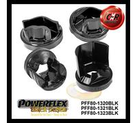 Powerflex Black Anteriore Basso + Upr Motore Mnt Benzina + Gbox Inserti per