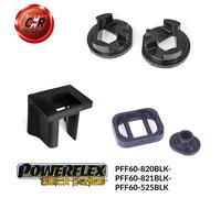 Powerflex Black Basso + Superiore Engmnt + Scatola Cambio Inserti per Clio 3