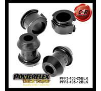 Powerflex Black Frarbmnts 25mm + o,Droplink-Arm 12mm Spazzole per Audi Cab 92-00