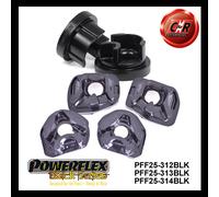 Powerflex Black Upr Gbox Inserti & F+R Engmnt Inserti Per Civic Mk7 Type R 01-05