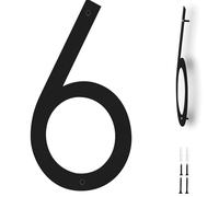 Powerful Numeri civici da 12 pollici per esterni moderni (30 cm) Numeri civici per indirizzi civici Targhetta per indirizzo di casa galleggiante in metallo per esterni da 0 a 9, Nero (6)